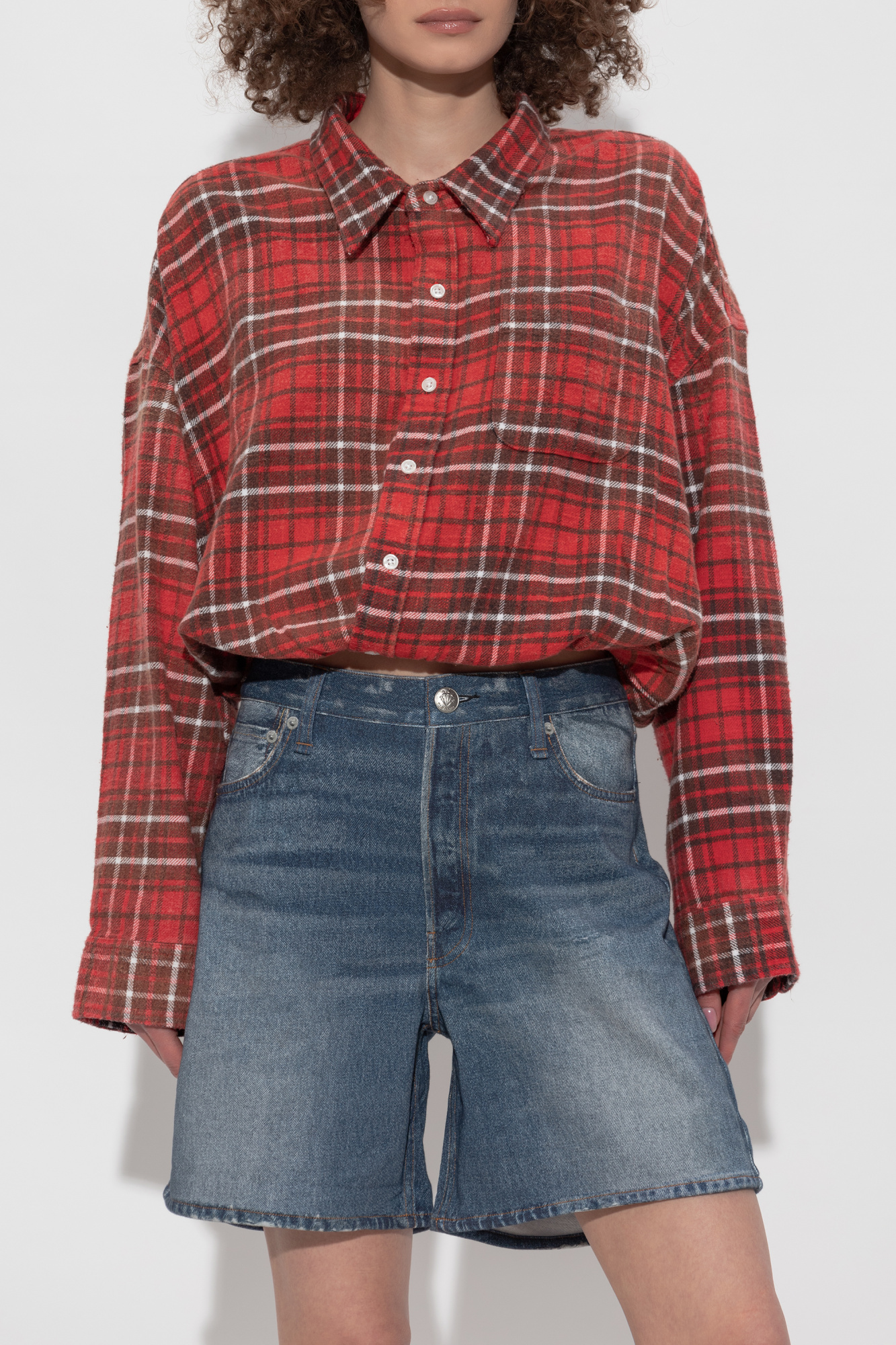 Red Shirt with check pattern R13 - Vitkac Italy